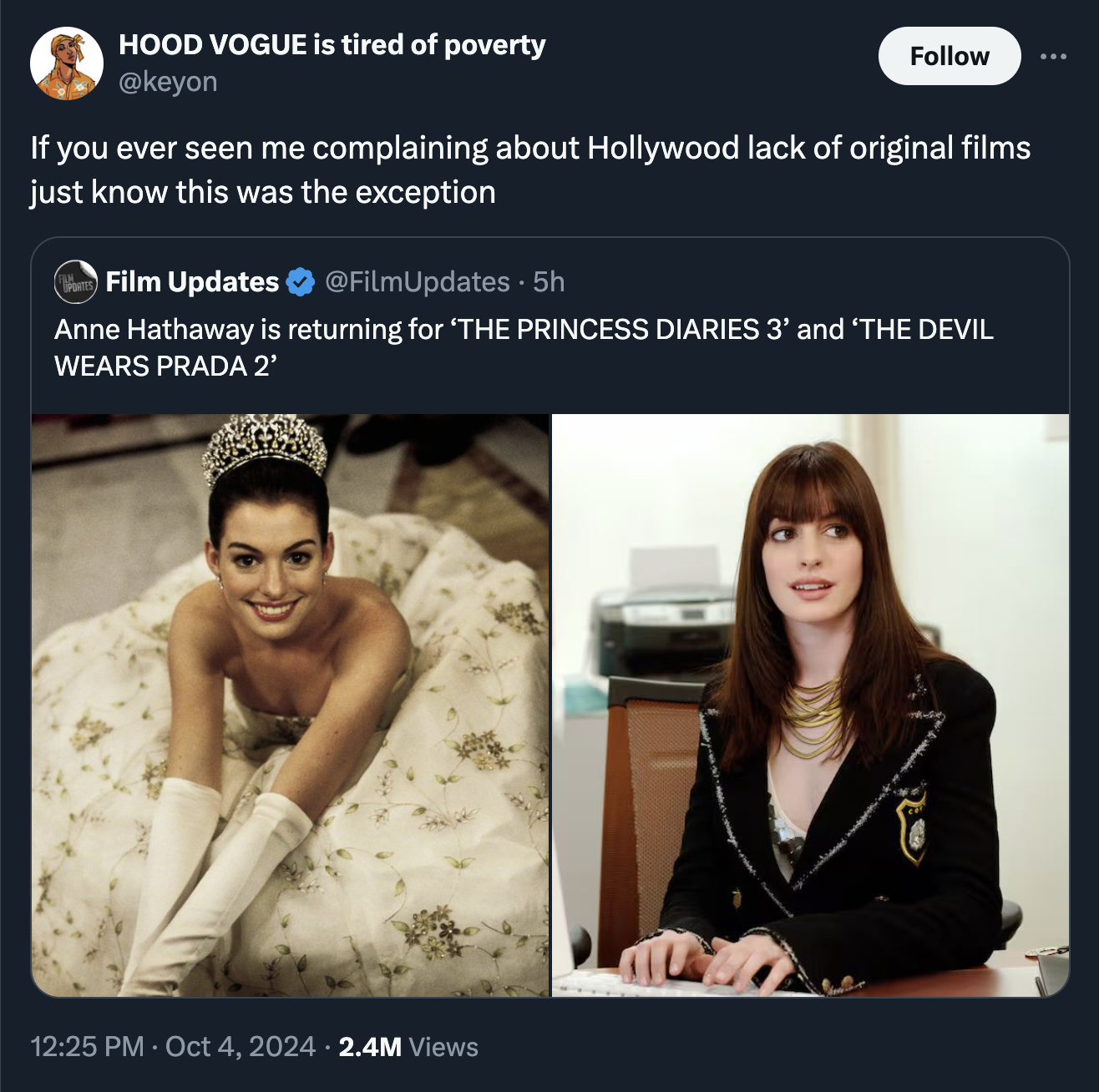 princess diaries movie poster - Hood Vogue is tired of poverty If you ever seen me complaining about Hollywood lack of original films just know this was the exception Film Updates 5h Anne Hathaway is returning for 'The Princess Diaries 3' and 'The Devil W